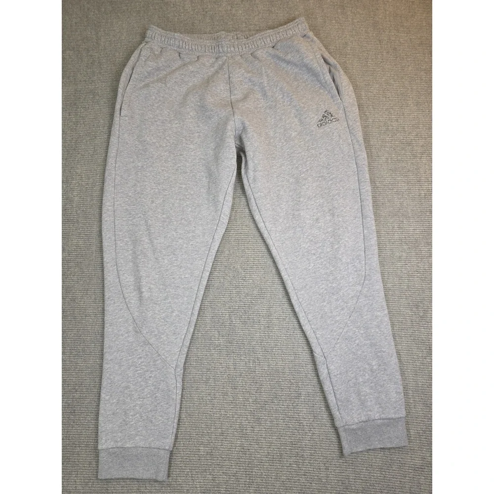 Adidas XL Stadium Fleece Heather Gray Speckled Badge Jogger Athletic Track Pant